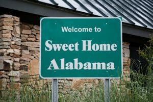 Green Welcome to Sweet Home Alabama Street Sign