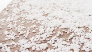 close up of hail on a roof