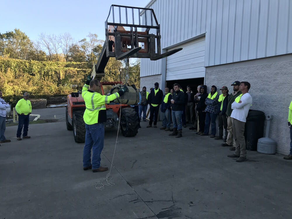 Experienced employees at Maxwell Roofing at a safety training