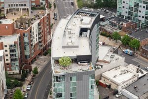 Roof of Thompson Hotel at the Gulch in Nashville