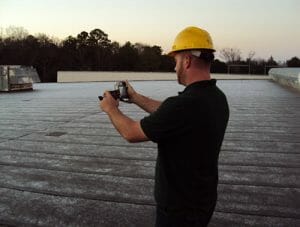 maxwell roofer taking infrared moisture survey