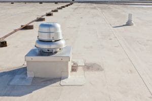 rooftop diffuser on a commercial roof