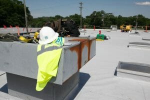 commercial roof top with maxwell roofing gear