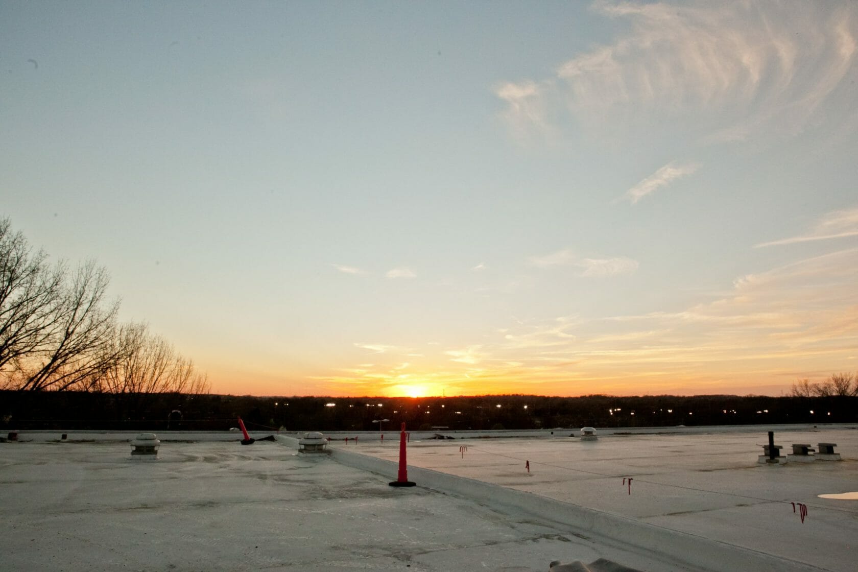 sunset view from a commercial roof