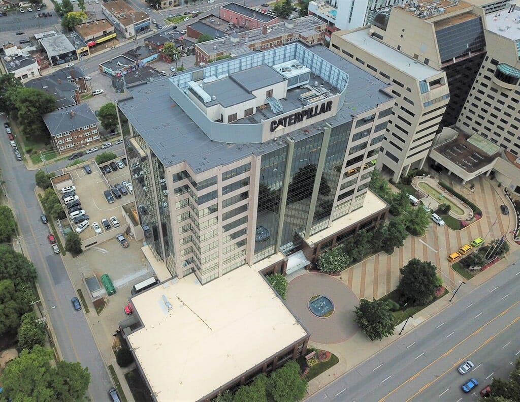 aerial view of caterpillar headquarters in nashville tn.