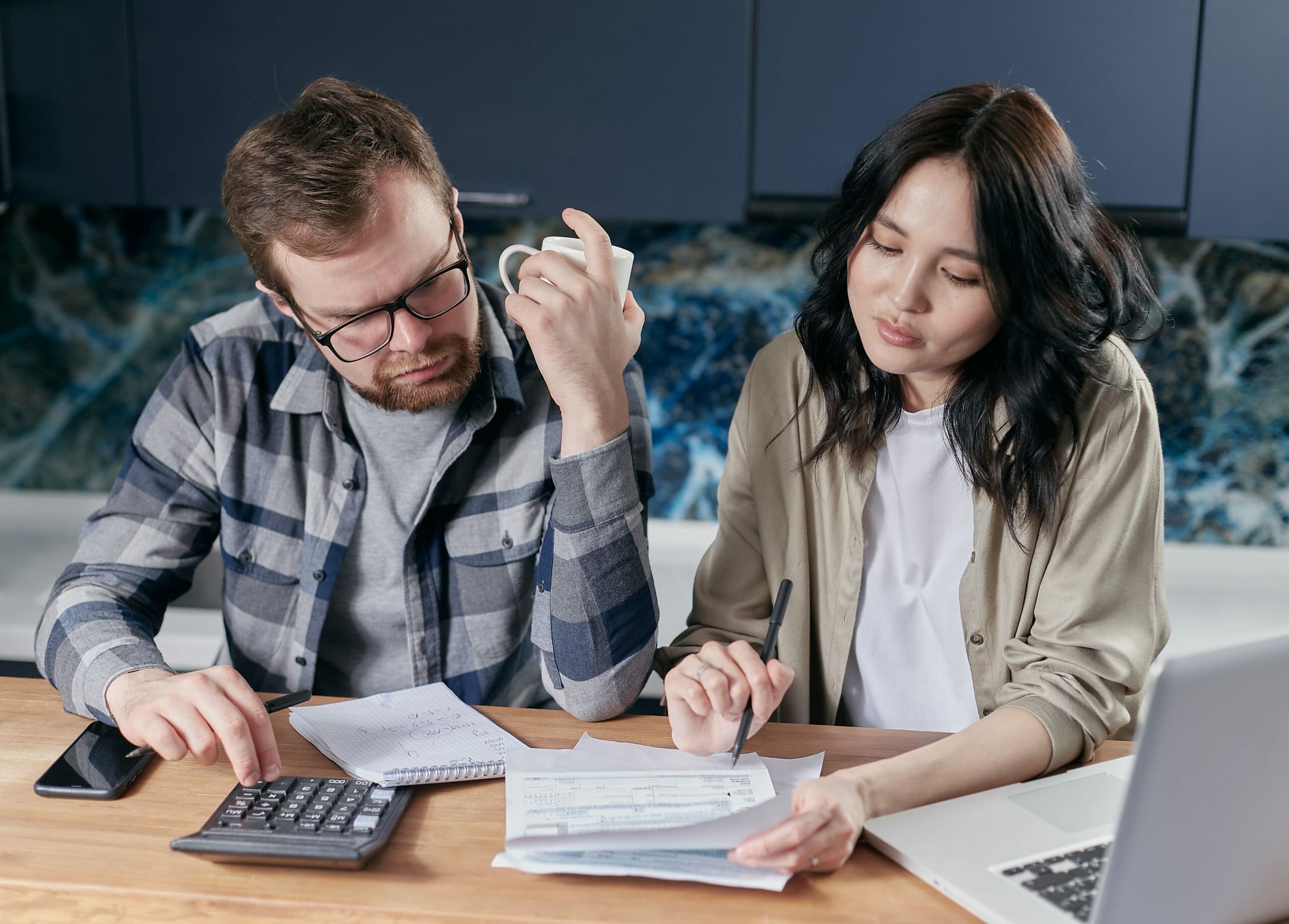 two people looking over a propasal