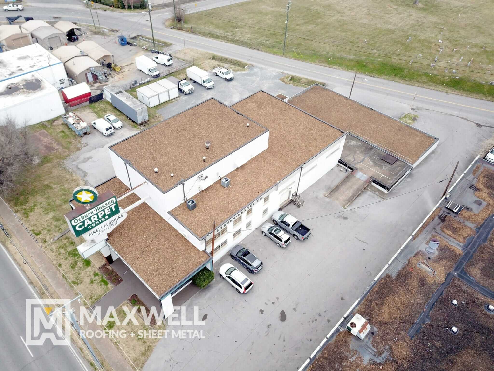 new roof on a commercial building