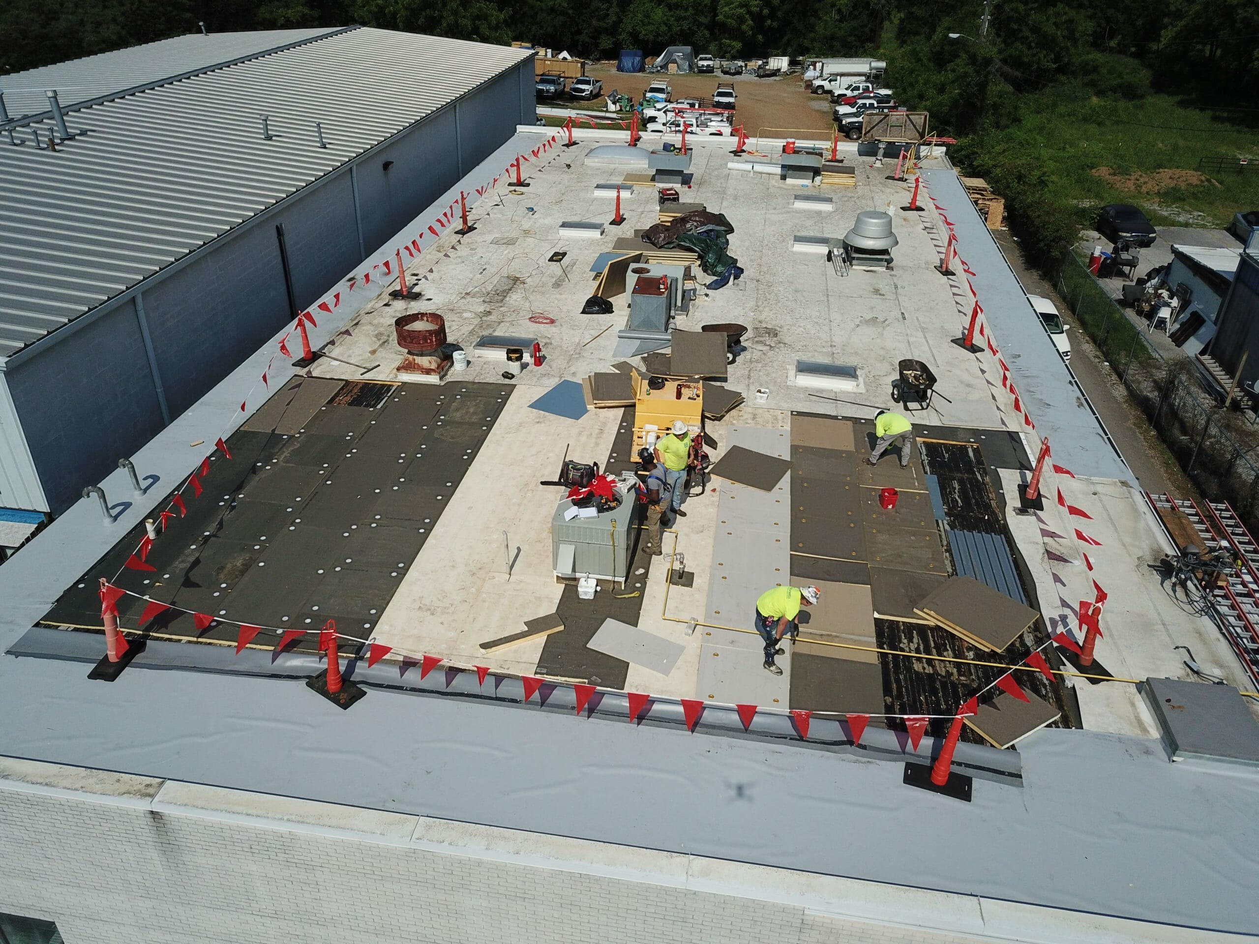 maxwell roofers repair an old roof.