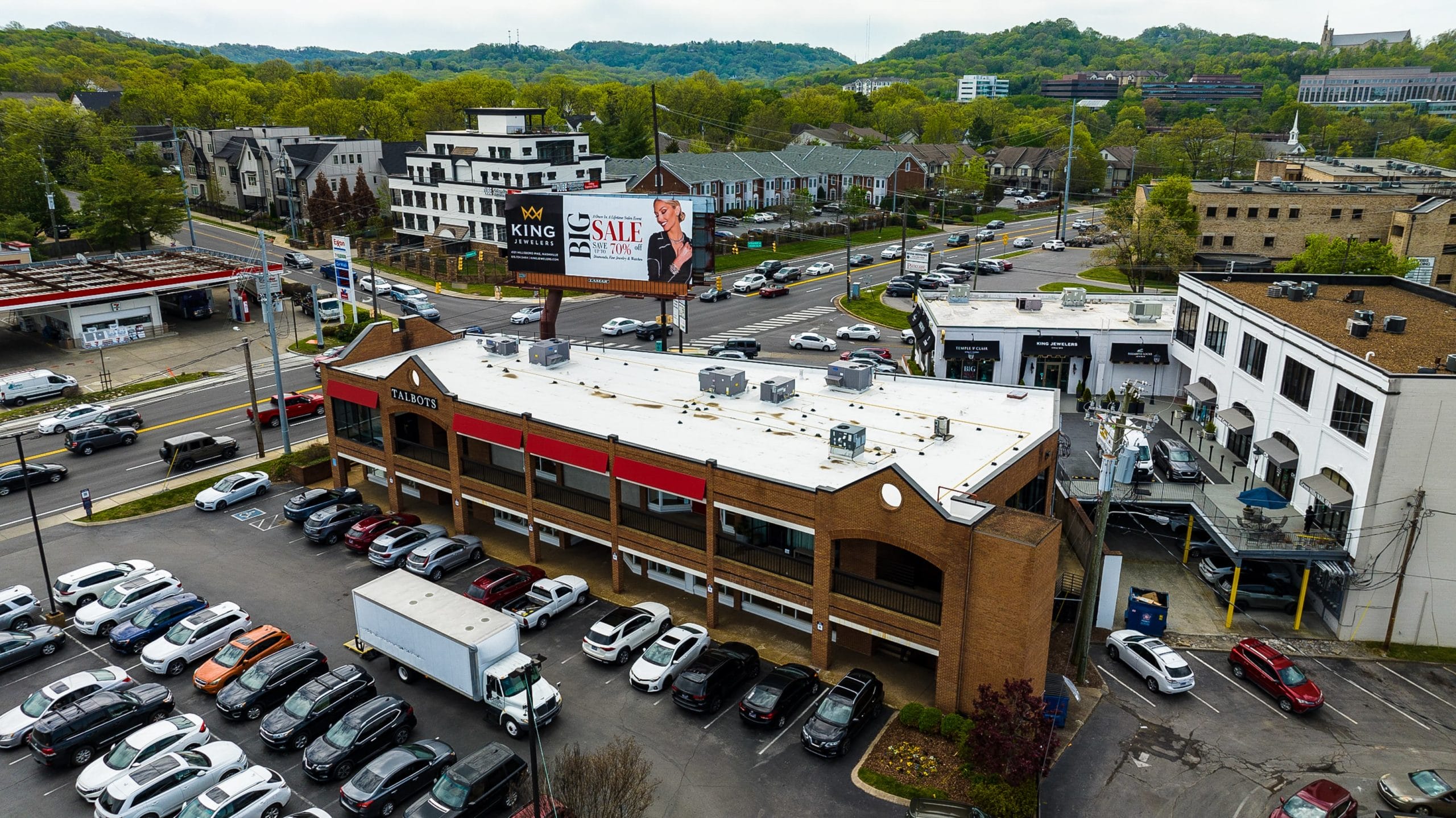 An Aerial Shot of Green Hills Village Green Shopping Center