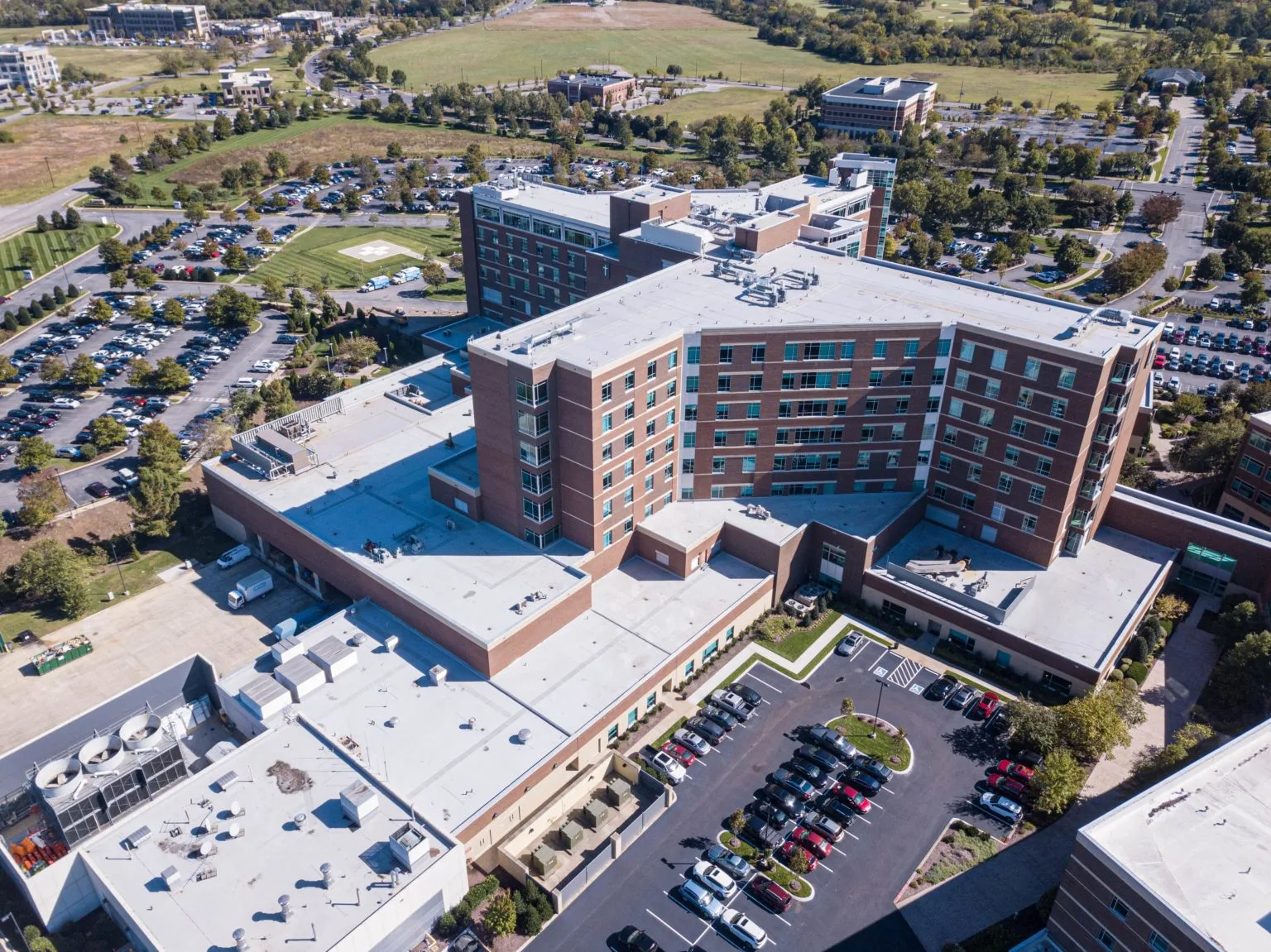new roof on hospital building